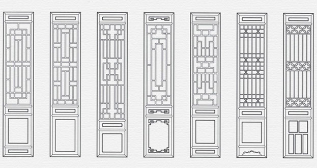 隆尧常用中式仿古花窗图案隔断设计图